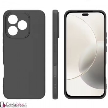 Silikoninis ploniausias dėklas su kameros apsauga - juodas (Huawei Honor 400 Lite)